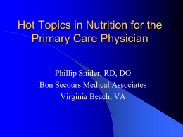 Practical Nutrition Tips for the Primary Care Physician