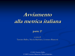 Avviamento alla metrica italiana parte 4a