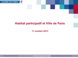 Habitat participatif et Ville de Paris 11 octobre 2013