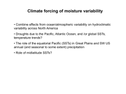 Climate forcing of moisture variability - U
