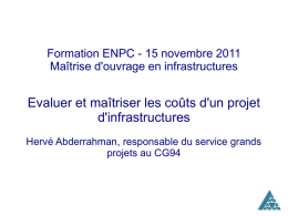 Formation ENPC 15 novembre 2011 – Maîtrise d`ouvrage en