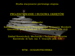 Prezentacja specjalności "projektowanie i budowa okrętów"