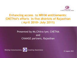 Enhancing Access to NRHM Entitlements