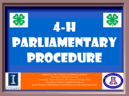 4-H Parliamentary Procedure Game - University of Illinois Extension