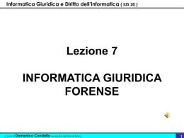 Informatica Giuridica e Diritto dell`informatica ( IUS 20 )