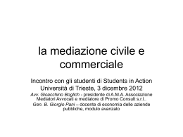 La mediazione civile e commerciale