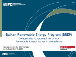 Balkan Renewable Energy Program (BREP)