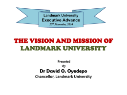 Unveiling the Vision/Mission /Philosophy/Goals and Objectives of