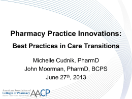 Pharmacy Practice Innovations