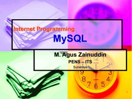 Internet Programming MySQL