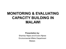 Monitoring and Evaluating Capacity-building in Malawi
