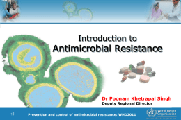 Prevention and control of antimicrobial resistance: WHD2011 1