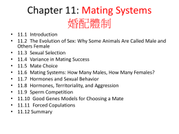 Chapter 11: Mating Systems