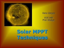 Comparison of Solar MPPT Techniques
