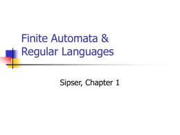 Finite Automata & Regular Languages