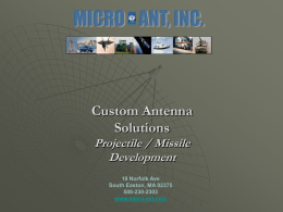 Micro-Ant, Inc. - BWS Microwave Marketing Inc