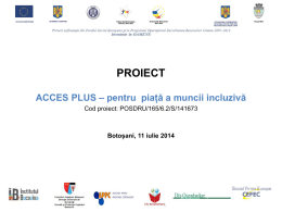 Comunicat proiect Acces Plus