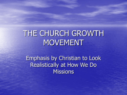 THE CHURCH GROWTH MOVEMENT
