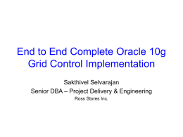 End to End Complete Oracle 10g Grid Control
