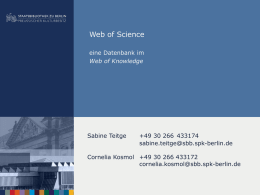 Web of Science - Staatsbibliothek zu Berlin