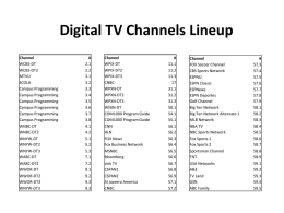 Digital TV Channels Lineup Digital TV Channels Lineup