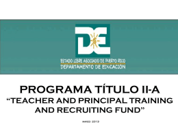 Programa Título II-A Teacher and Principal Training and