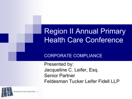 Corporate Compliance - AM Session with Jackie Leifer