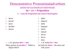 demonstrative Pronominaladverbien (näitavad asesõnalised