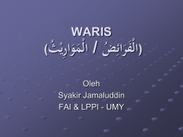WARIS ISLAM Syakir