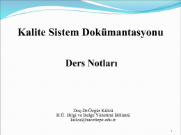Ders Notları - Hacettepe Üniversitesi Bilgi ve Belge Yönetimi Bölümü