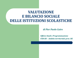 Valutazione e bilancio sociale - Ufficio Scolastico di Reggio Emilia