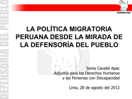 la política migratoria peruana desde la mirada de la defensoría