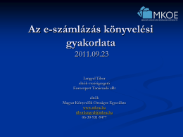 prezentáció - Magyar Könyvelők Országos Egyesülete