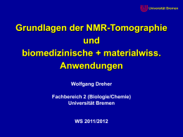 Der NMR-Tomographie - Arbeitsgruppe "in-vivo-MR"