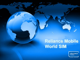 Reliance Mobile World SIM