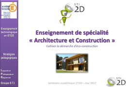 Spécialité «Architecture & Construction» : Séq. 2