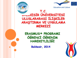 Slayt 1 - Erasmus - Balıkesir Üniversitesi