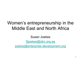 Women`s entrepreneurship in the Middle East and North Africa