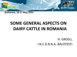 General aspects of Romanian dairy cattle sector
