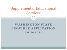 Supplemental Educational Services