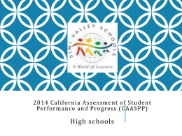 2014 California Assessment of Student Performance and Progress