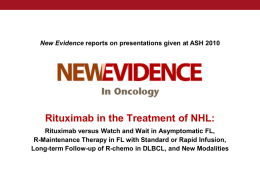 Rituximab in the Treatment of NHL - ASH 2010