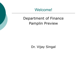 Finance Presentation for Prospective Students