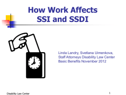 Work and SSI and SSDI