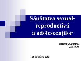 Sănătatea sexual-reproductivă a adolescenților