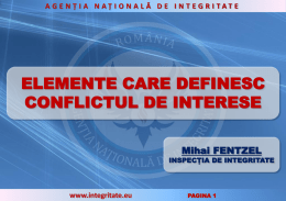 Prezentare ANI - Elemente care definesc conflictul de interese