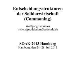 SOAK2013/SOAK-II-2013 - Reproduktionsgenossenschaften