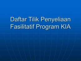 Daftar Tilik Penyeliaan Fasilitatif Program KIA