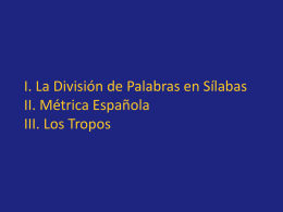 PPP La división por sílabas y La métrica española