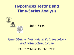Hypothesis testing and time-series analysis